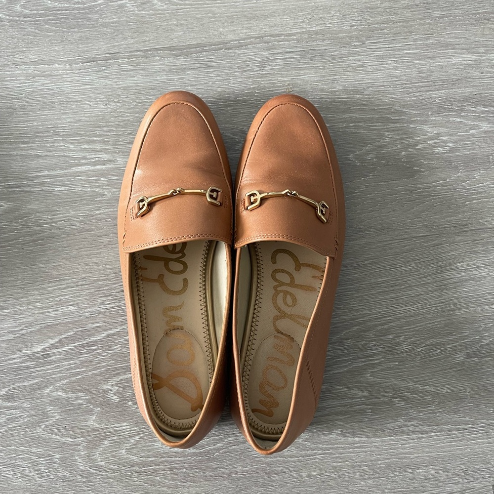 Sam Edelman Tan Leather Horsebit Loafers